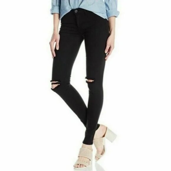 Hudson Womens Dark Black Nico Mid Rise Super Skinny Jeans - Picture 2 of 13